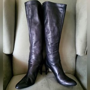 Cole Haan black leather size 10.5 knee high women boots